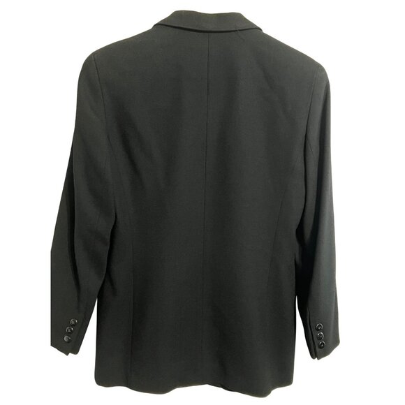 Talbots Women Black Wool Blazer & Pants Suit Set Size 4 Professional Office Goth - Picture 3 of 16